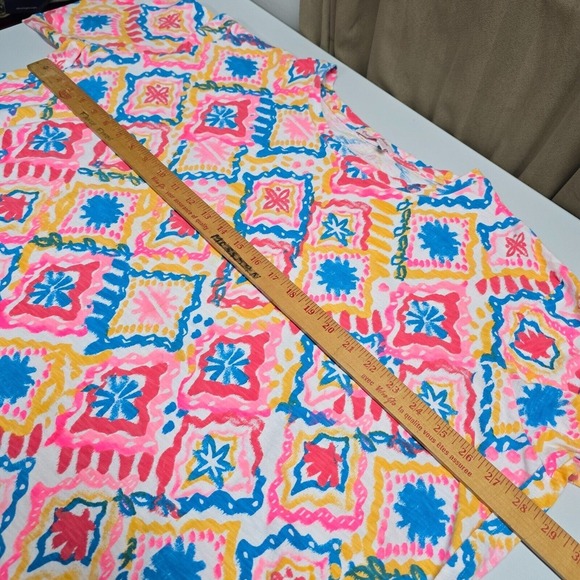 Fresh Produce Shirt Womens 3X Tunic Long Sleeve Colorful Cotton Geometric Artsy - Picture 9 of 12